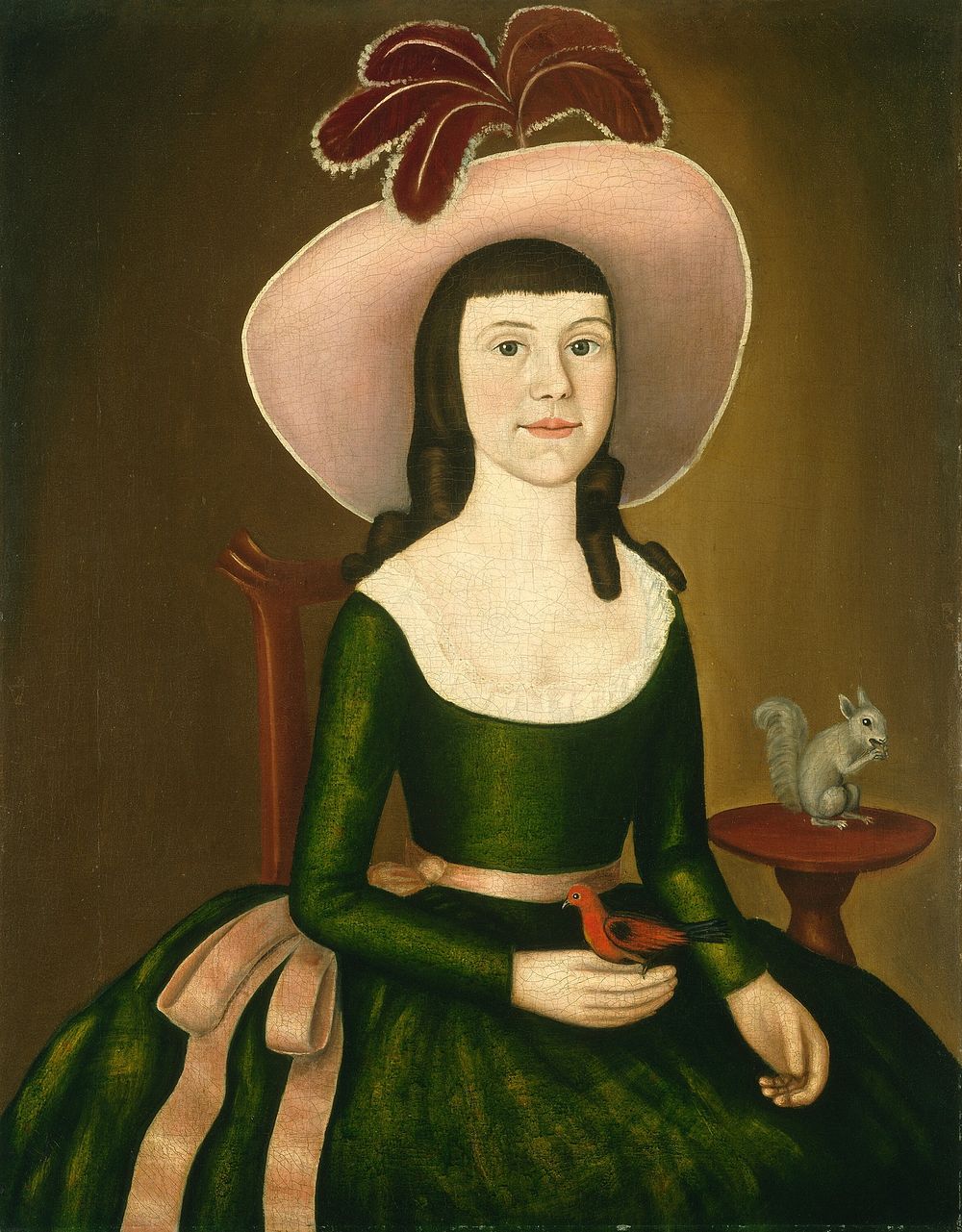 Miss Denison of Stonington, Connecticut (c. 1790) by The Denison Limner  & Joseph Steward.  