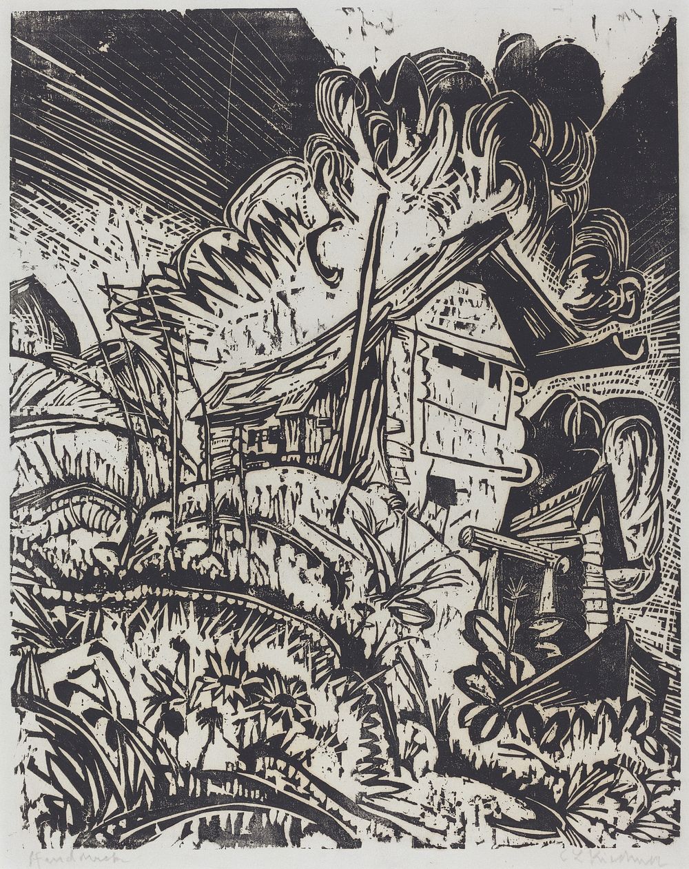 Mountain House (1917) print in high resolution by Ernst Ludwig Kirchner.  