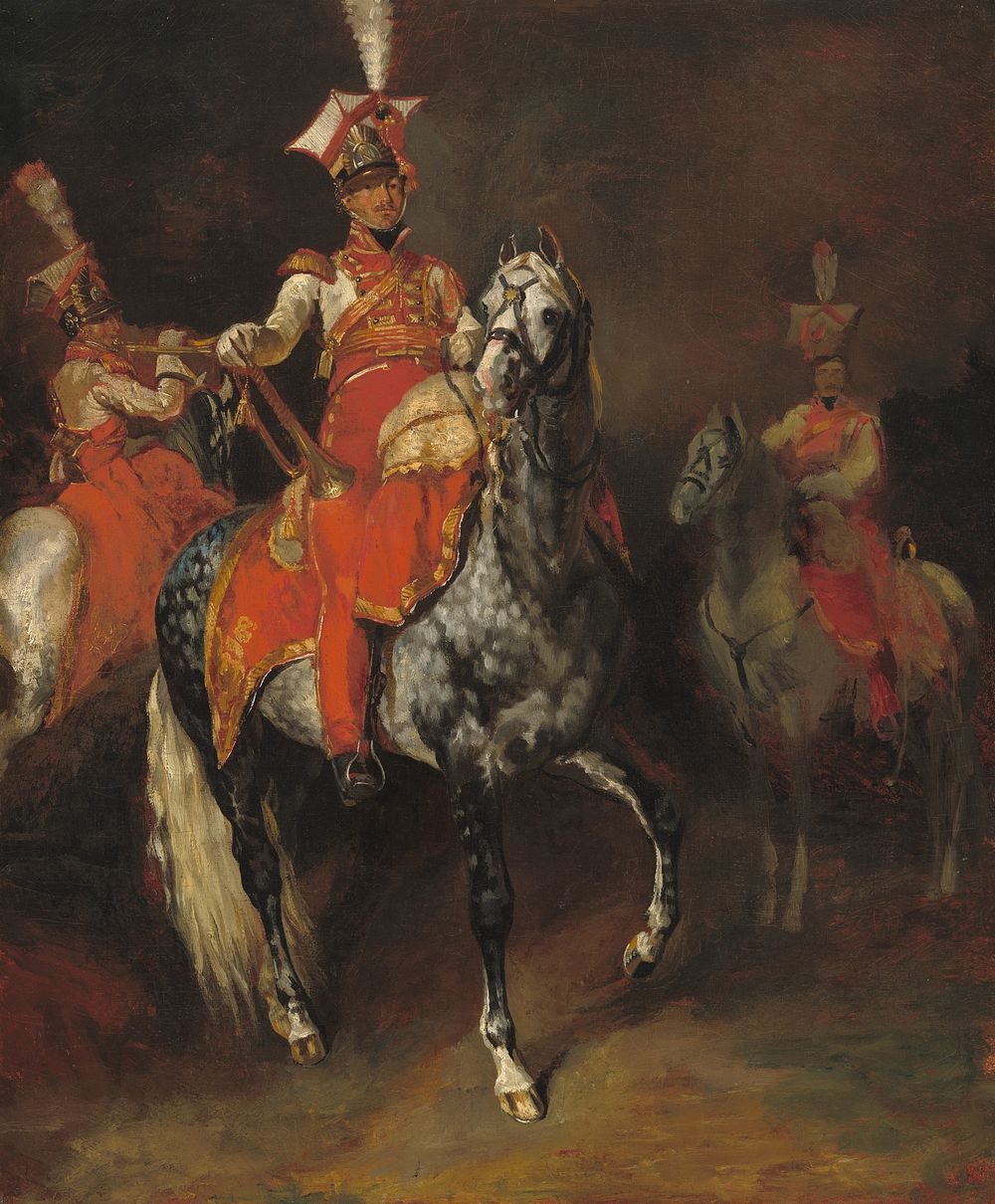 Mounted Trumpeters of Napoleon's Imperial Guard (1813&ndash;1814) by Th&eacute;odore Gericault.  