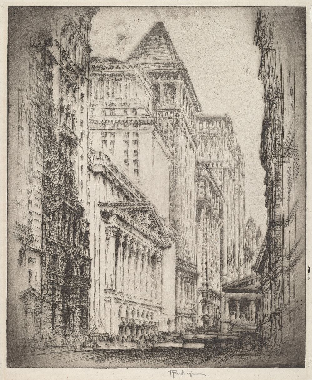 New York Stock Exchange (1923) by Joseph Pennell.  