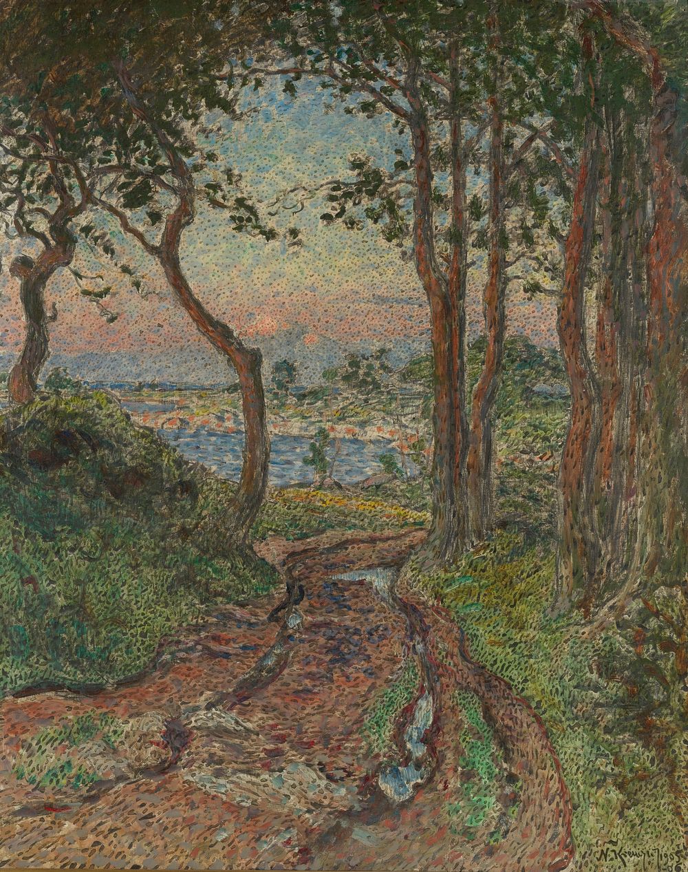 The Road (1905–1906) painting in high resolution by Nils Edvard Kreuger. Original from the Thiel Gallery. 