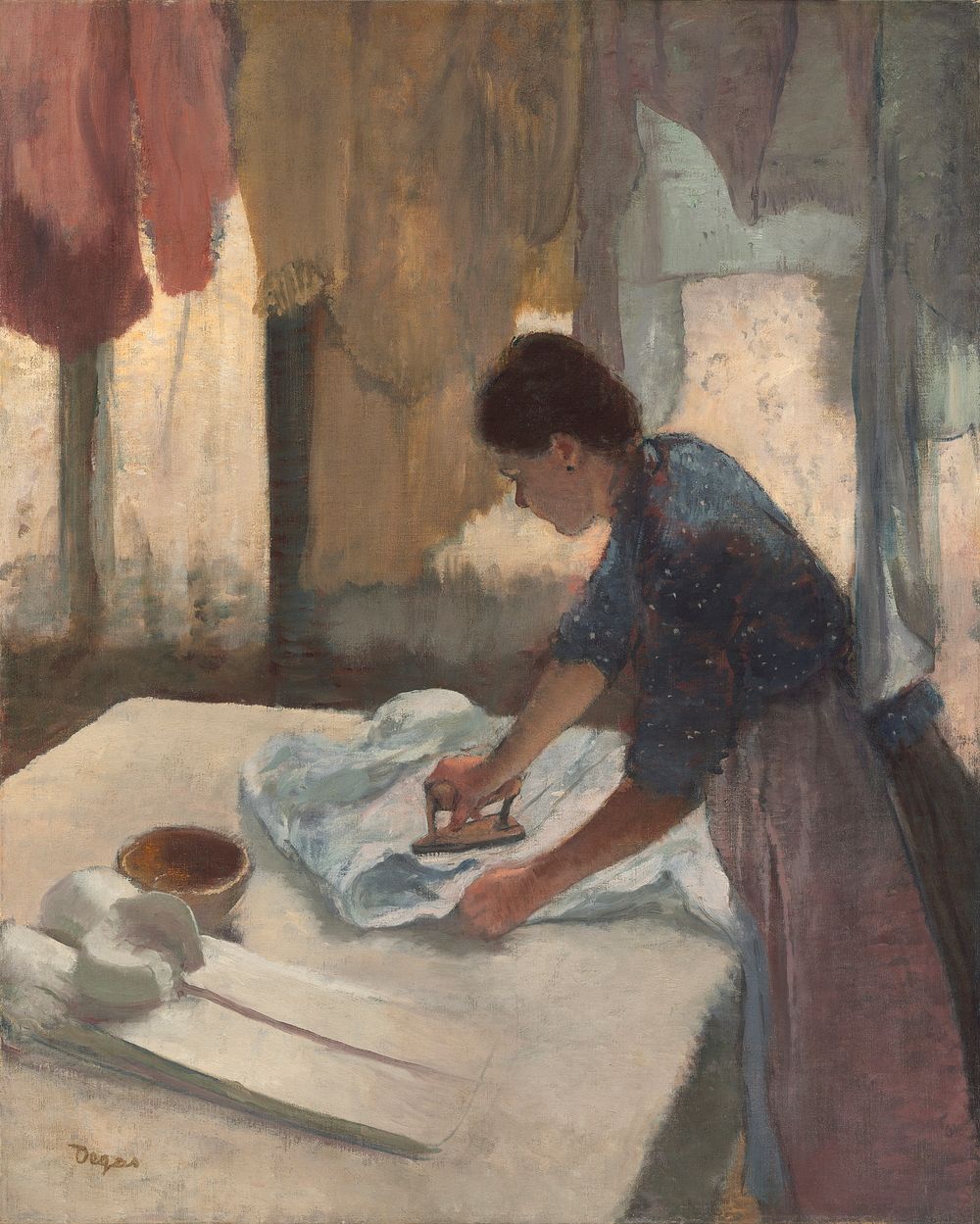 Woman Ironing (begun in 1876 and completed in 1887) by Edgar Degas. 