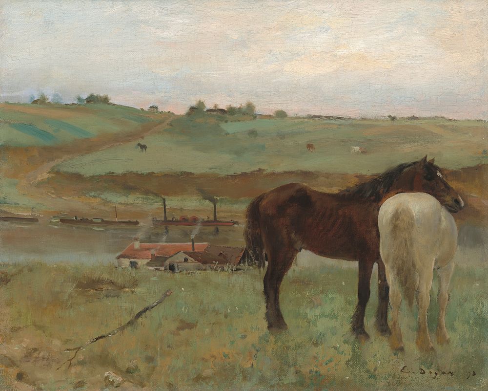 Horse in a Meadow (1871) by Edgar Degas.  