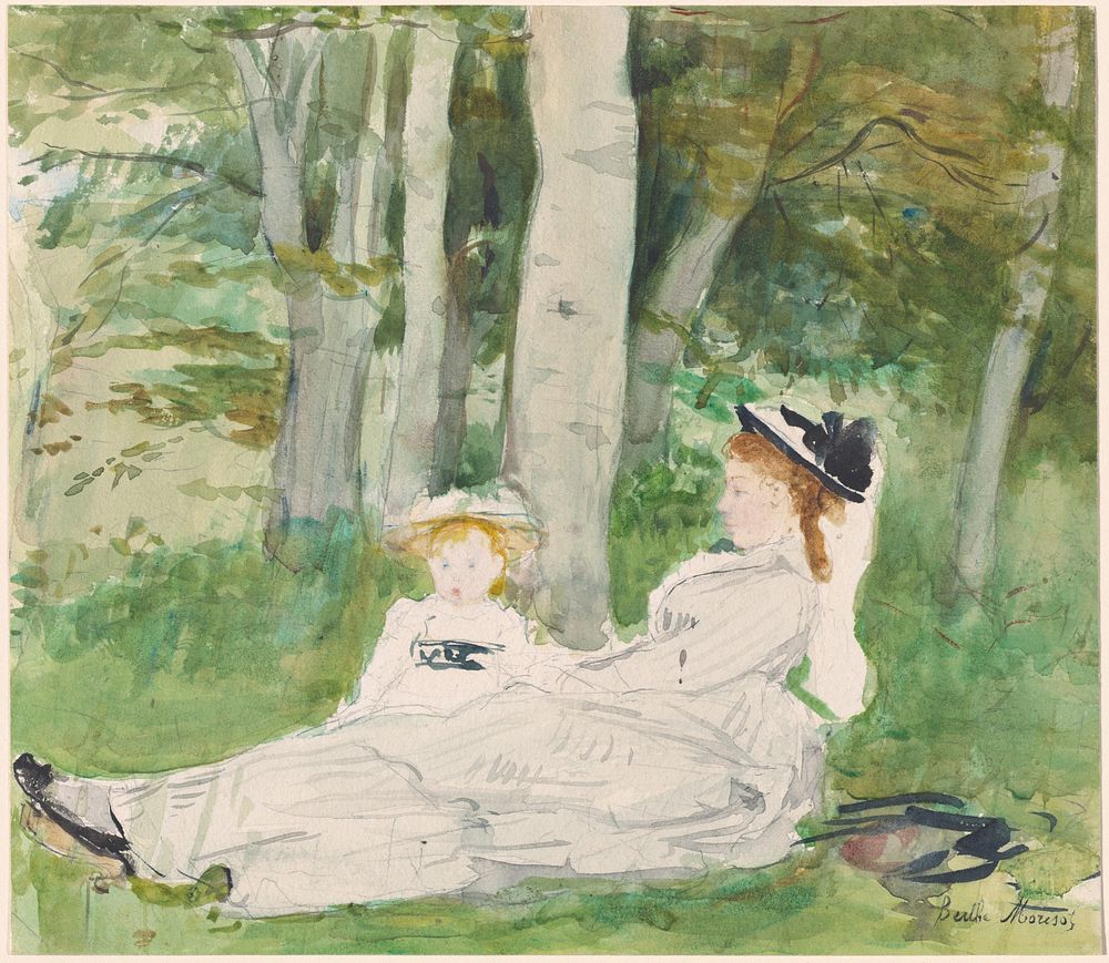 At the Edge of the Forest (ca. 1872) by Berthe Morisot.  