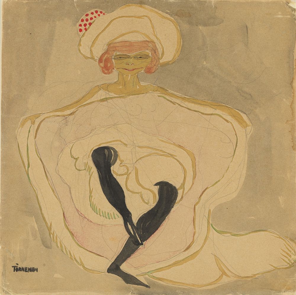 Can–Can Dancer (1906) painting in high resolution by Axel Torneman (1880–1925). Original from The Thiel Gallery. 