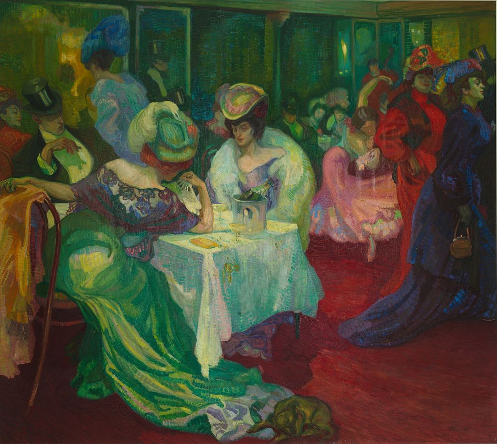 Night Cafe (1906) painting in high resolution by Axel Torneman. Original from The Thiel Gallery. 