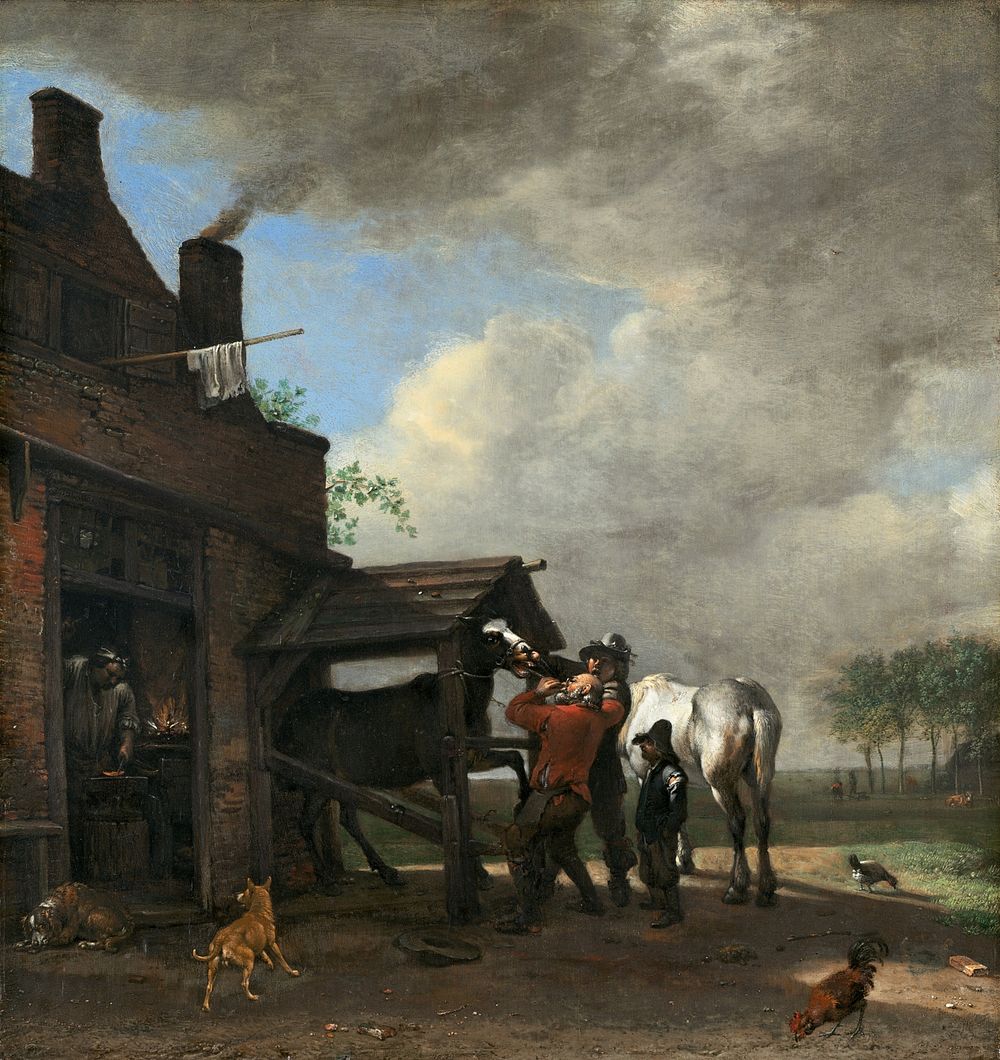 A Farrier's Shop (1648) by Paulus Potter.  