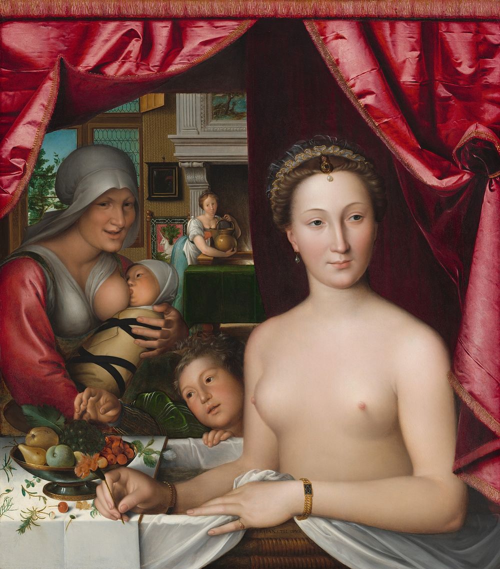 A Lady in Her Bath (ca. 1571) by François Clouet.  