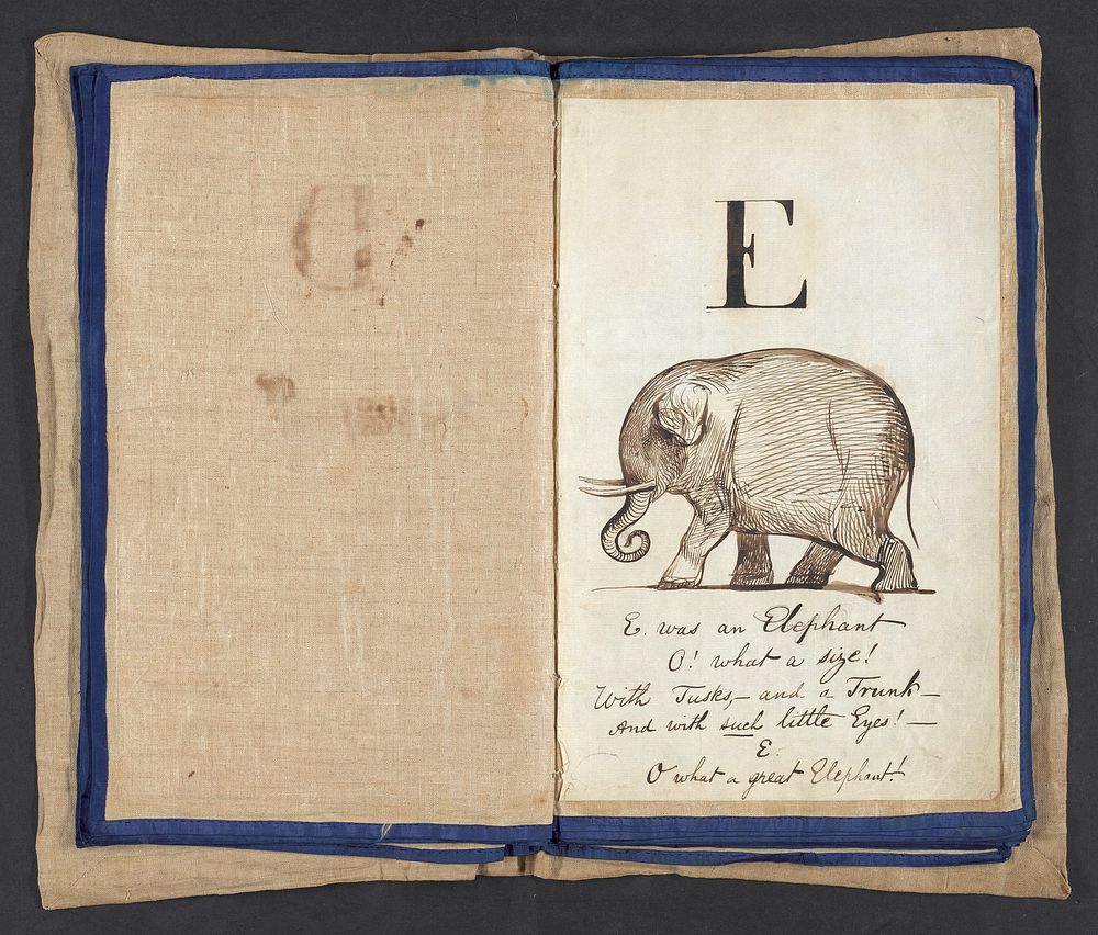 Alphabet (1857) drawing in high resolution by Edward Lear.  