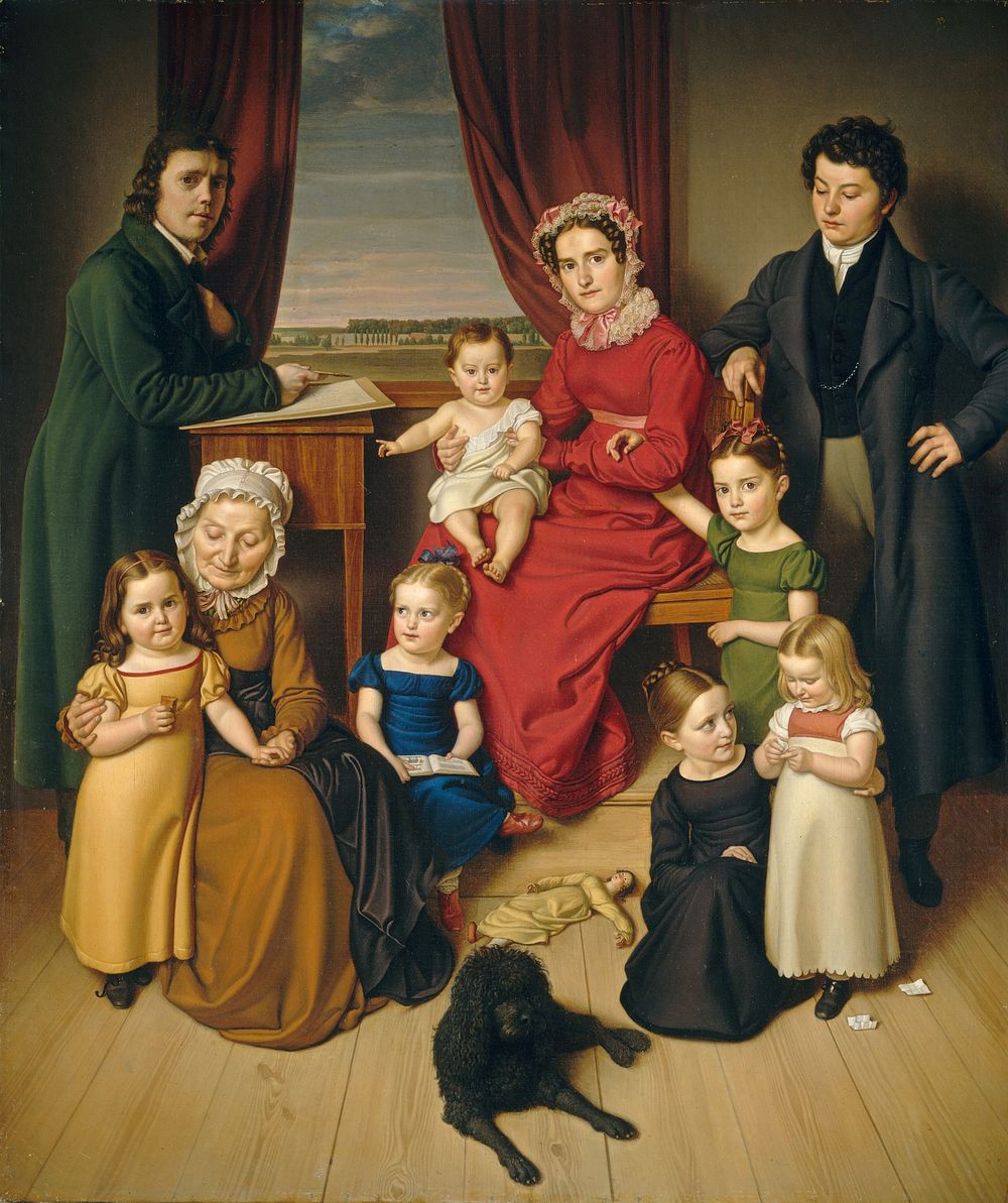 An Artist and His Family (ca. 1830) by German 19th Century.  