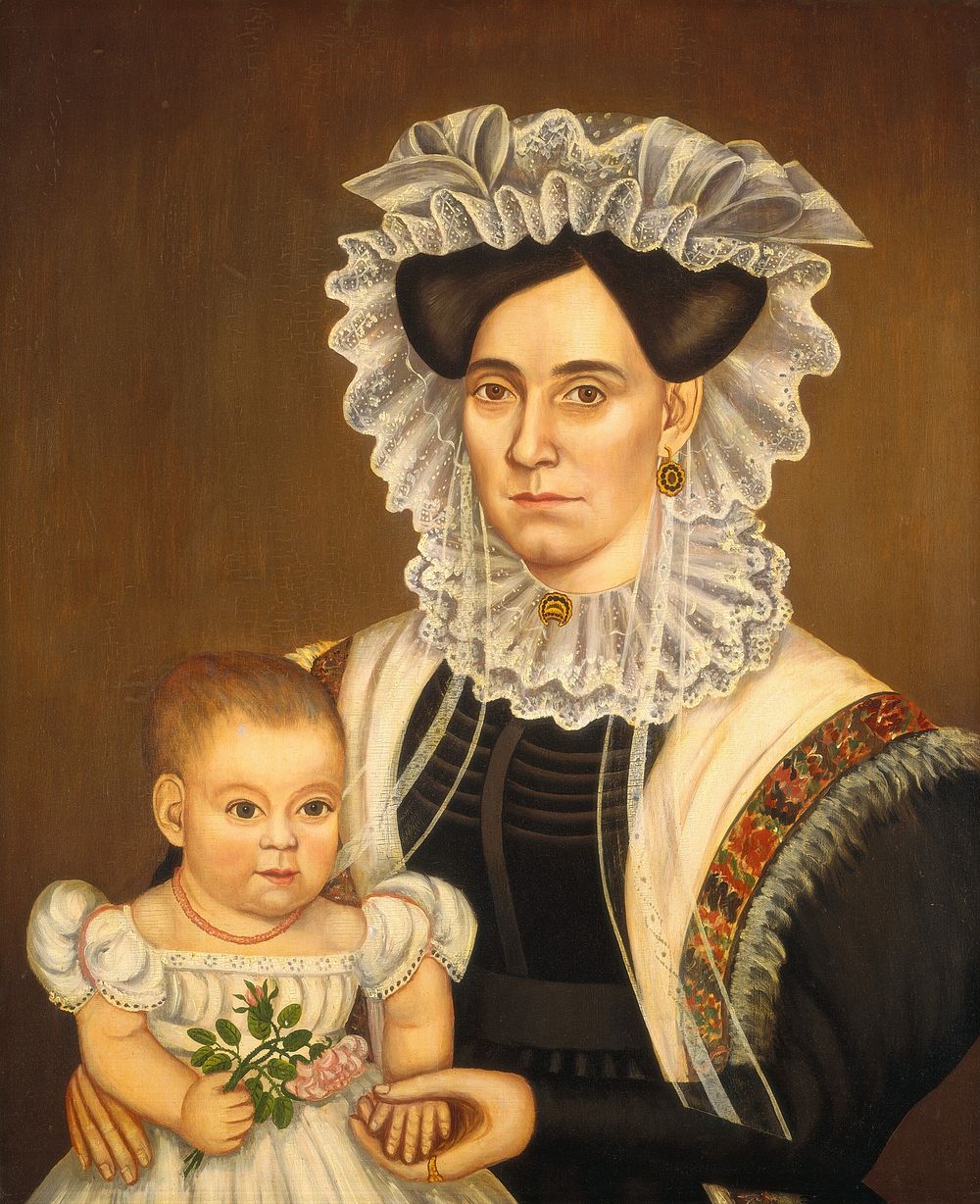 Aphia Salisbury Rich and Baby Edward (c. 1833) by Milton W. Hopkins.  