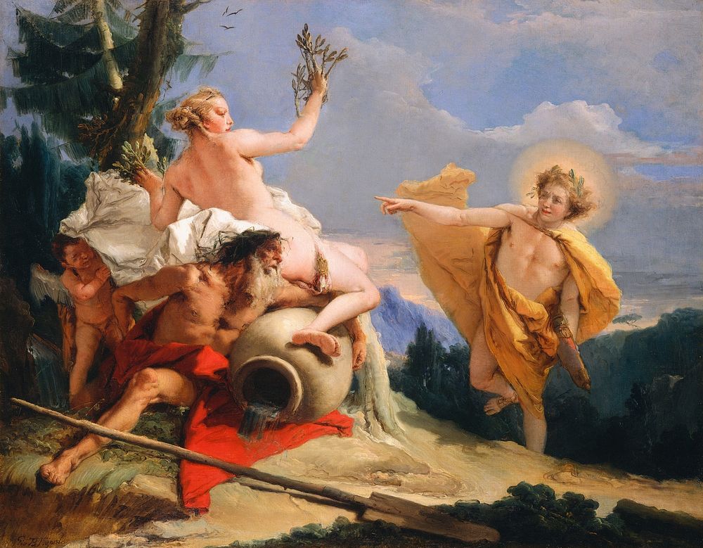 Apollo Pursuing Daphne (ca. 1755&ndash;1760) by Giovanni Paolo Panini.  