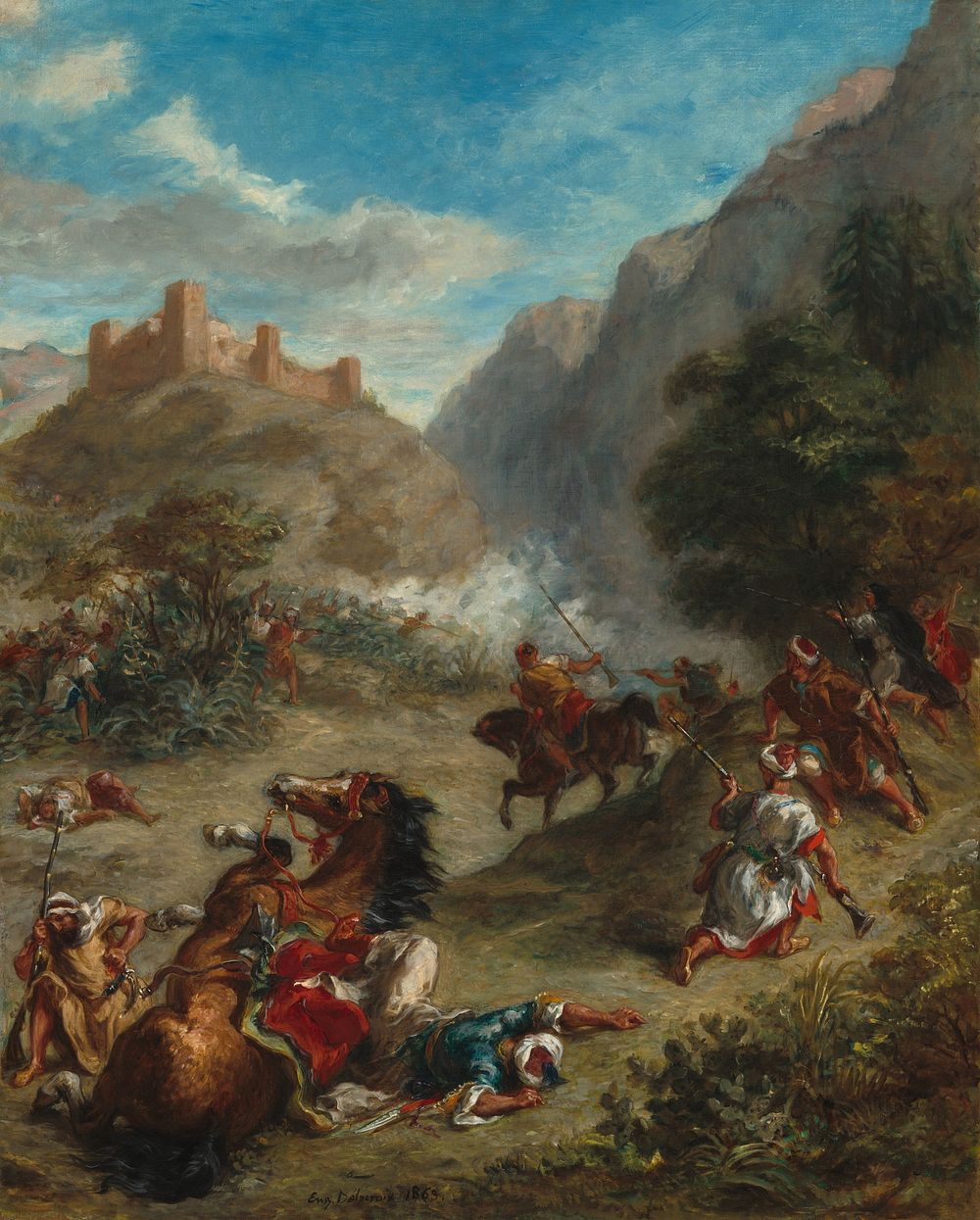 Arabs Skirmishing in the Mountains (1863) by Eug&egrave;ne Delacroix.  
