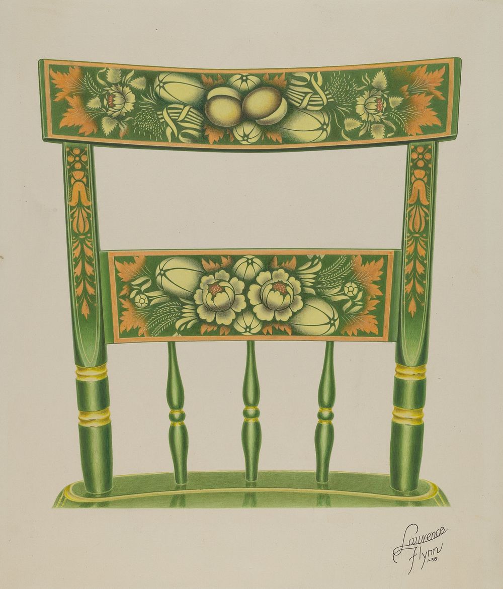 Back of Stencilled Chair (1938) by Lawrence Flynn.  