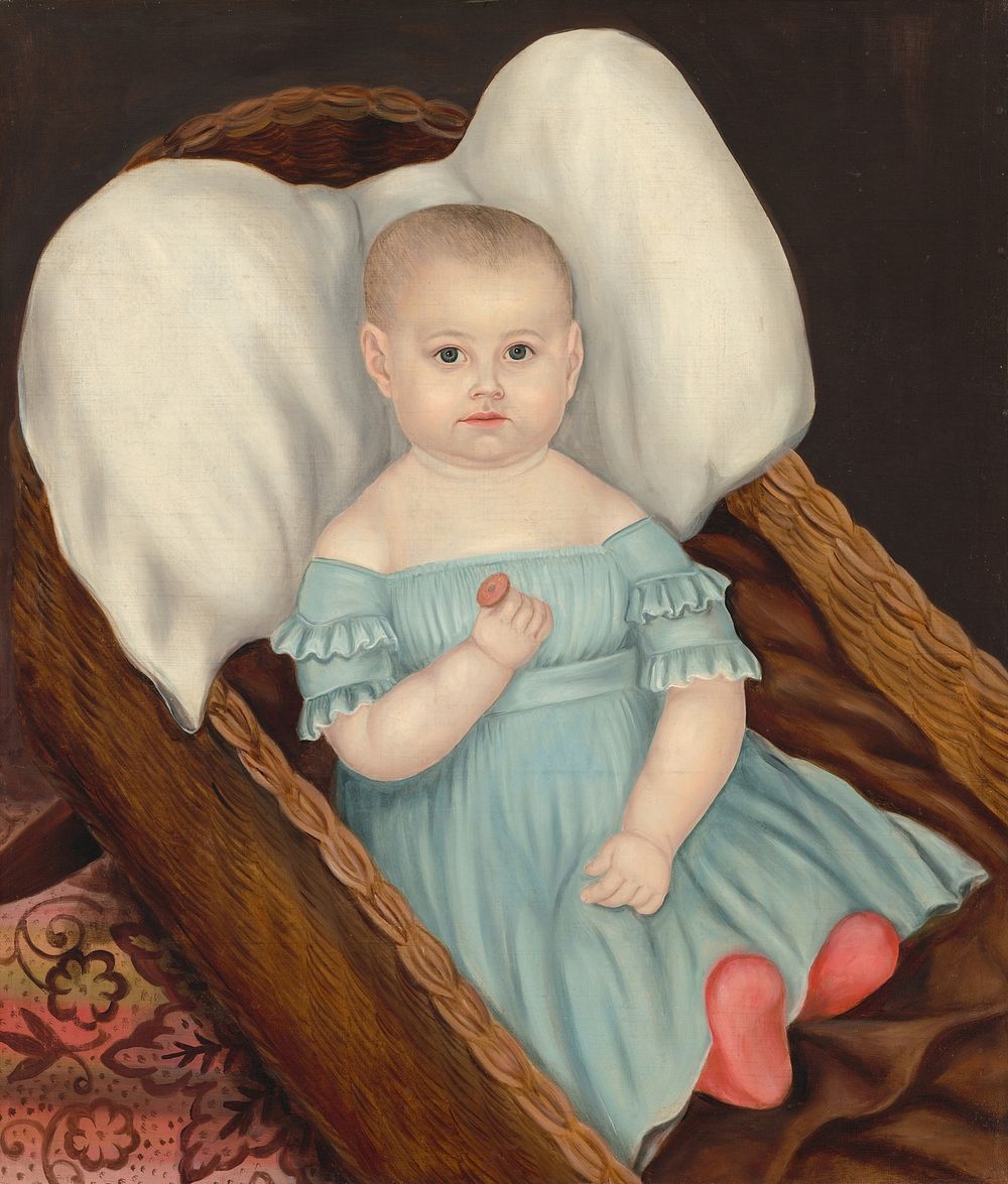 Baby in Wicker Basket (ca. 1840) by Joseph Whiting Stock.  
