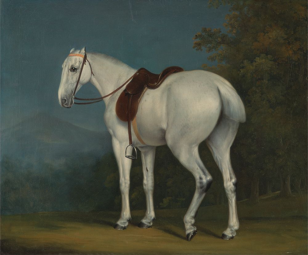 A Lady's Grey Hunter (ca. 1806) painting in high resolution by Jacques&ndash;Laurent Agasse.  