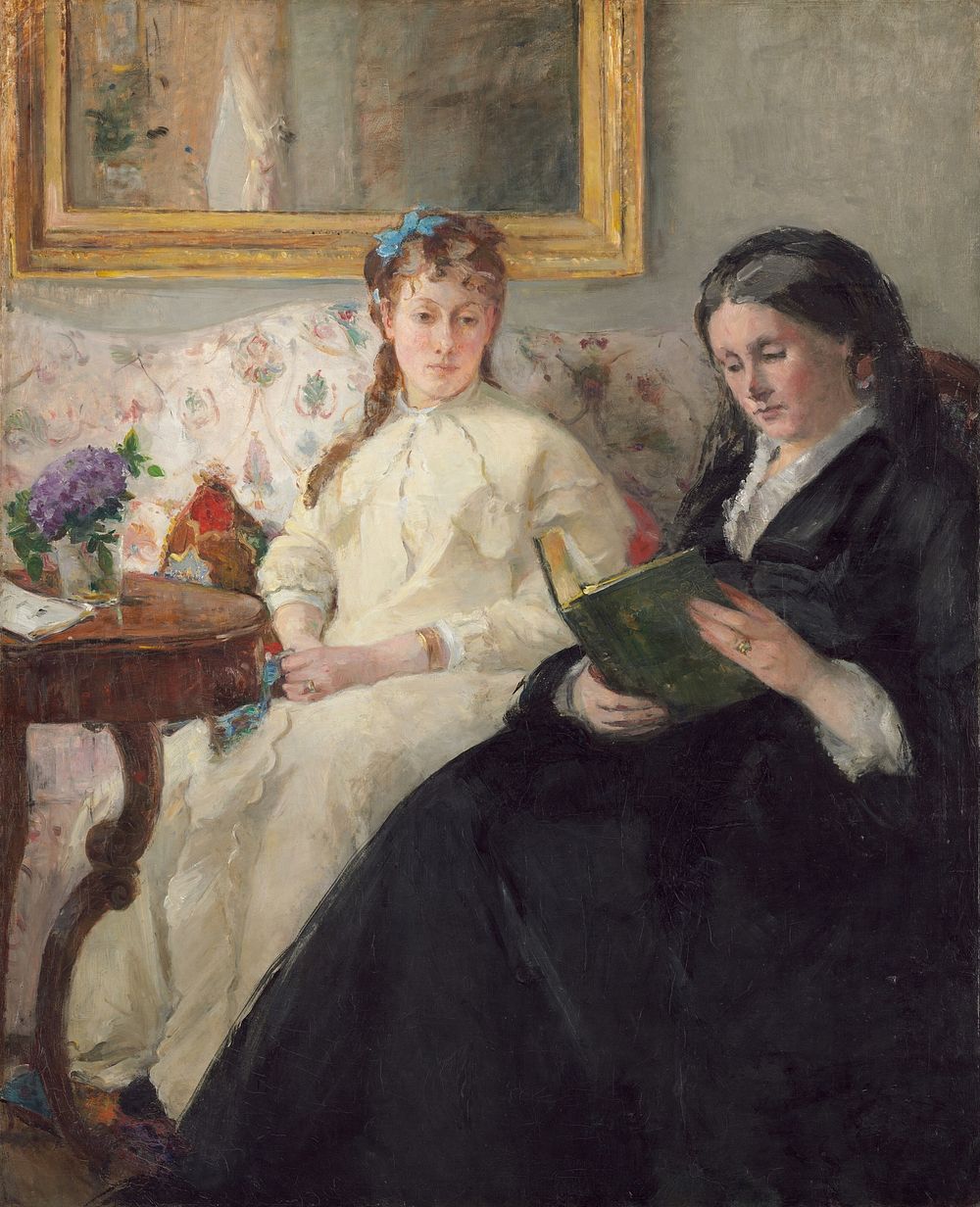 The Mother and Sister of the Artist (1869-1870) painting in high resolution by Berthe Morisot. 