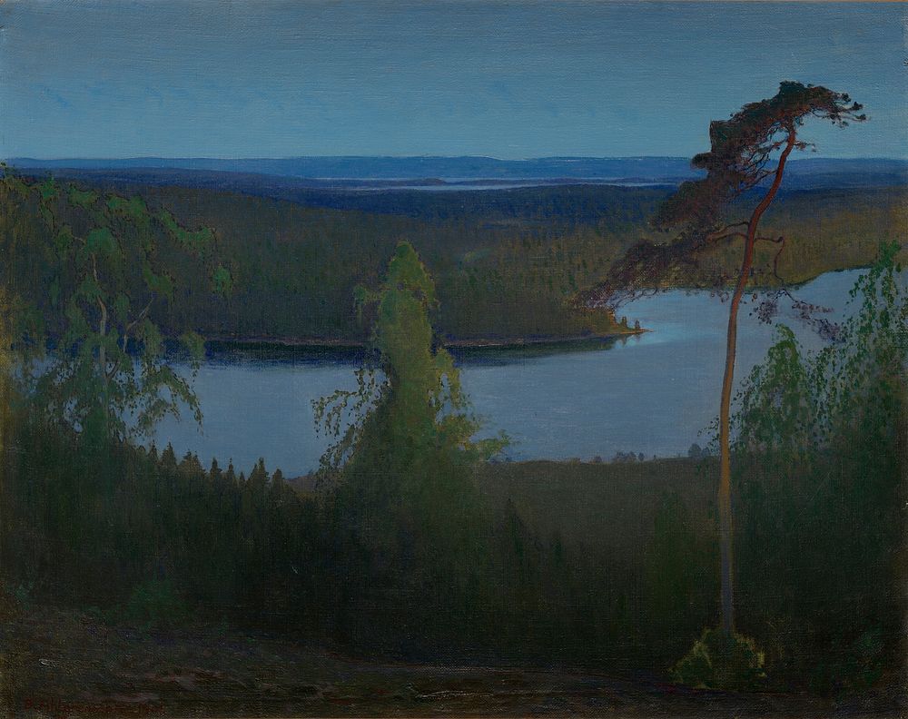 Landscape (1901) painting in high resolution by Bjorn Ahlgrensson. Original from The Thiel Gallery. 