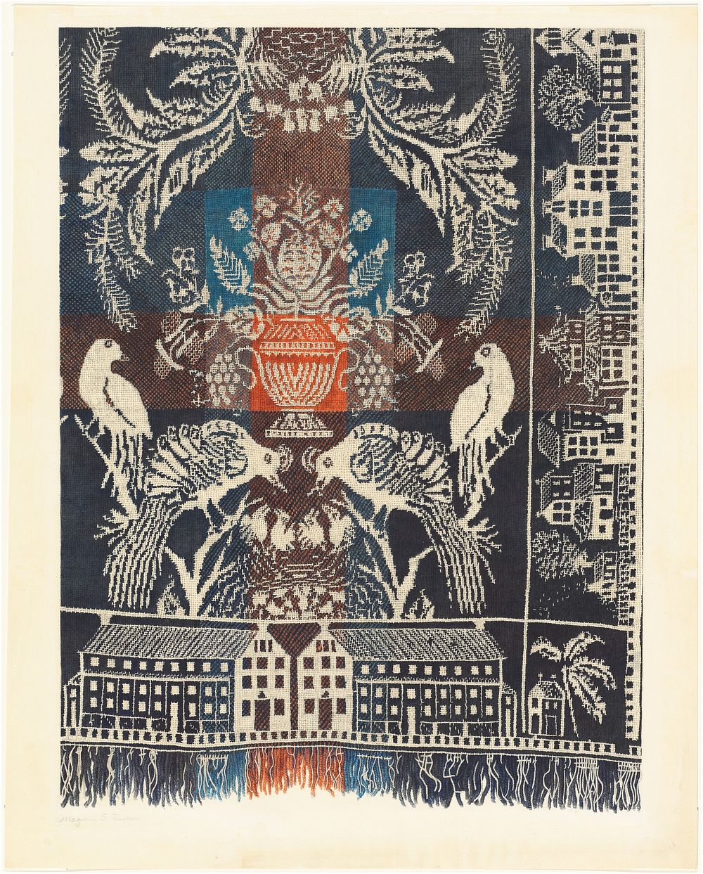 Boston Town Coverlet (1935&ndash;1942) by Magnus S. Fossum.  