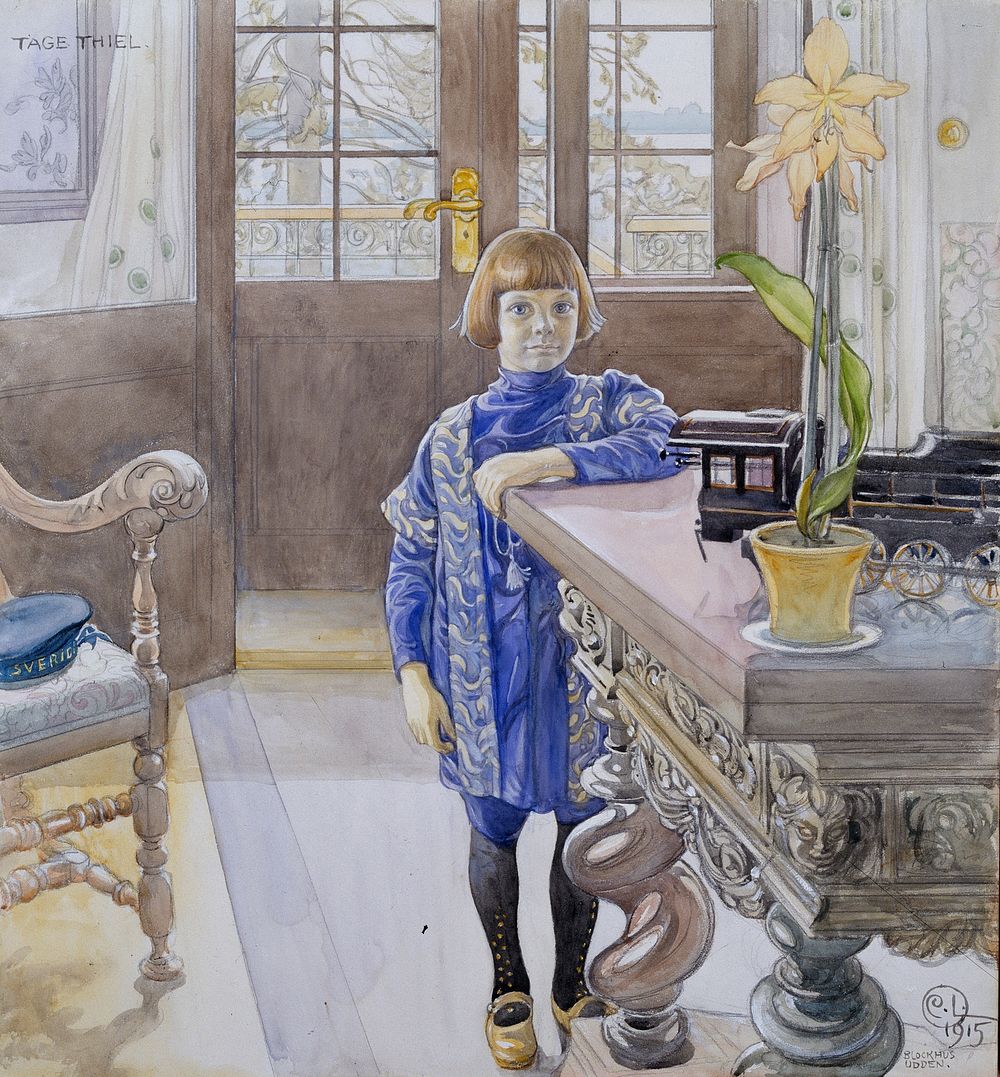 Portrait of Tage Thiel (1915) painting in high resolution by Carl Larsson. Original from the Thiel Gallery. 