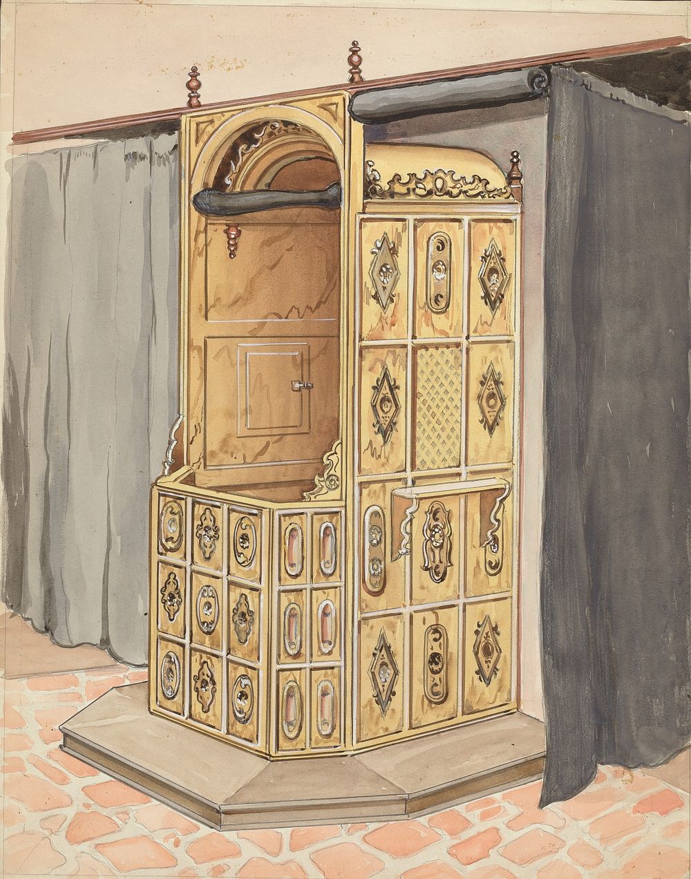 Side of Confessional Chair, (1935–1942) by Harry Mann Waddell.   