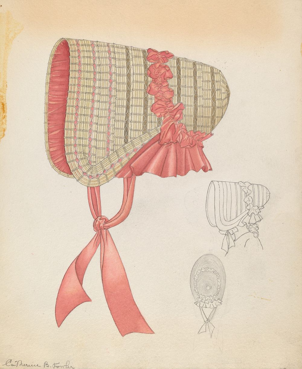 Child's Bonnet (c. 1937) by Catherine Fowler.  