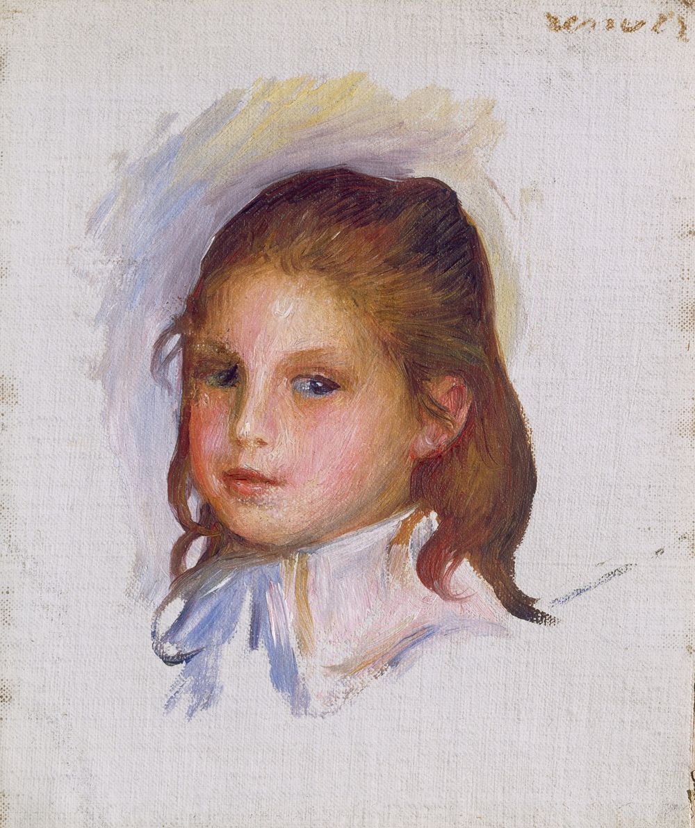 Pierre-Auguste Renoir's Child with Brown Hair (1887-1888) painting in high resolution 