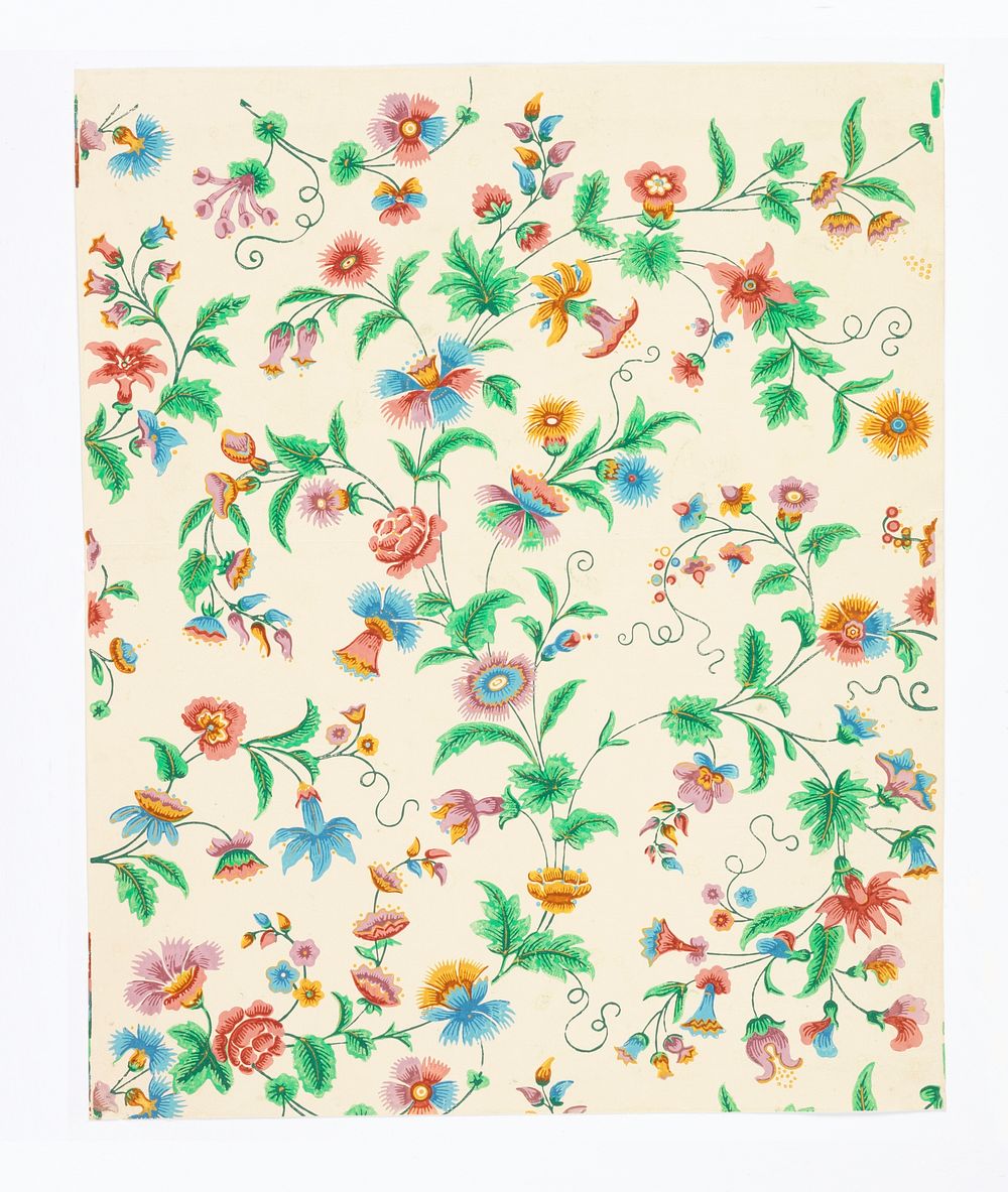 Vintage flower wallpaper (ca. 1800) in high resolution.  