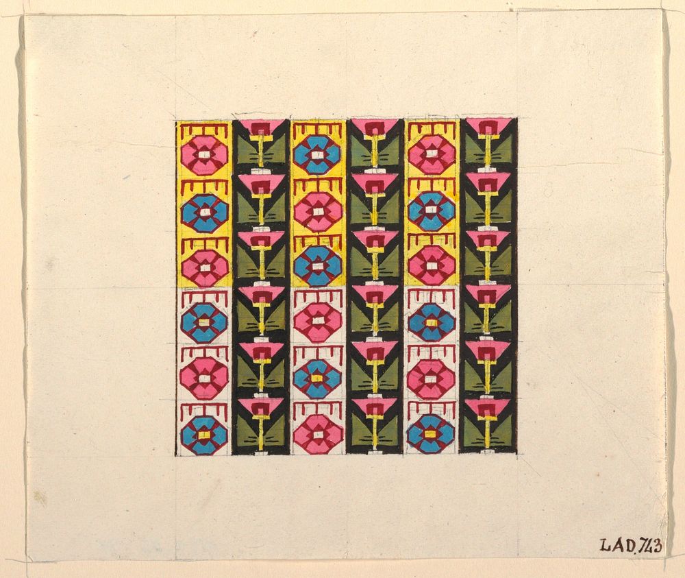 Geometric design for printed textile (1800&ndash;1818) by Louis-Albert DuBois.  