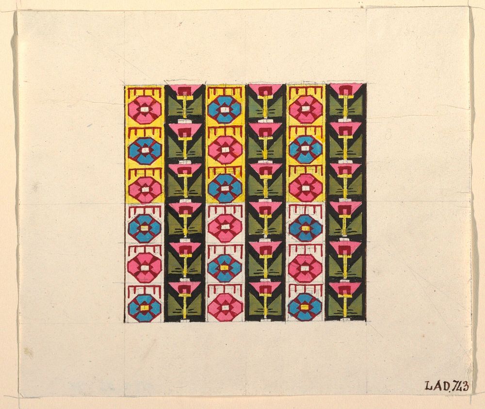 Geometric design for printed textile (1800–1818) by Louis-Albert DuBois.  