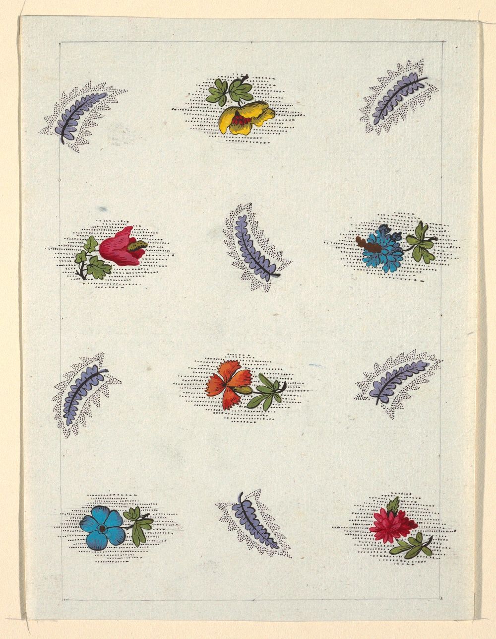 Floral design for printed textile (1800&ndash;1818) by Louis-Albert DuBois.  