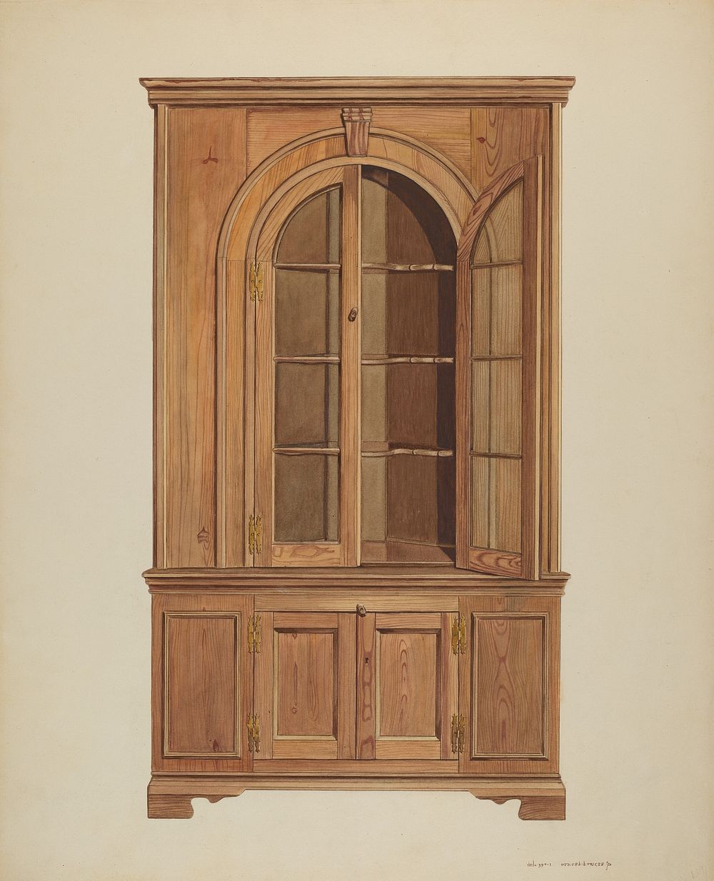 Corner Cupboard (c. 1939) by Ernest A. Towers, Jr.