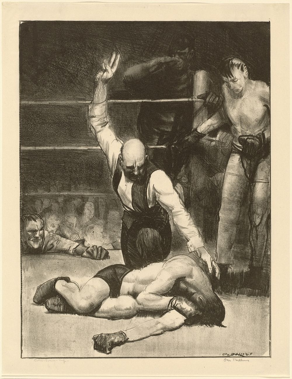 Counted Out, second stone (1921) by George Bellows.  