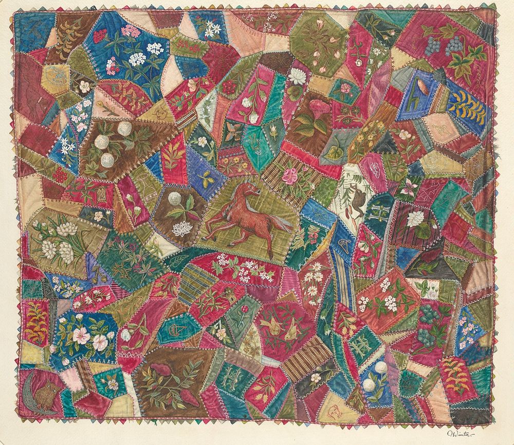 Crazy Quilt (ca.1938) by Charlotte Winter.  