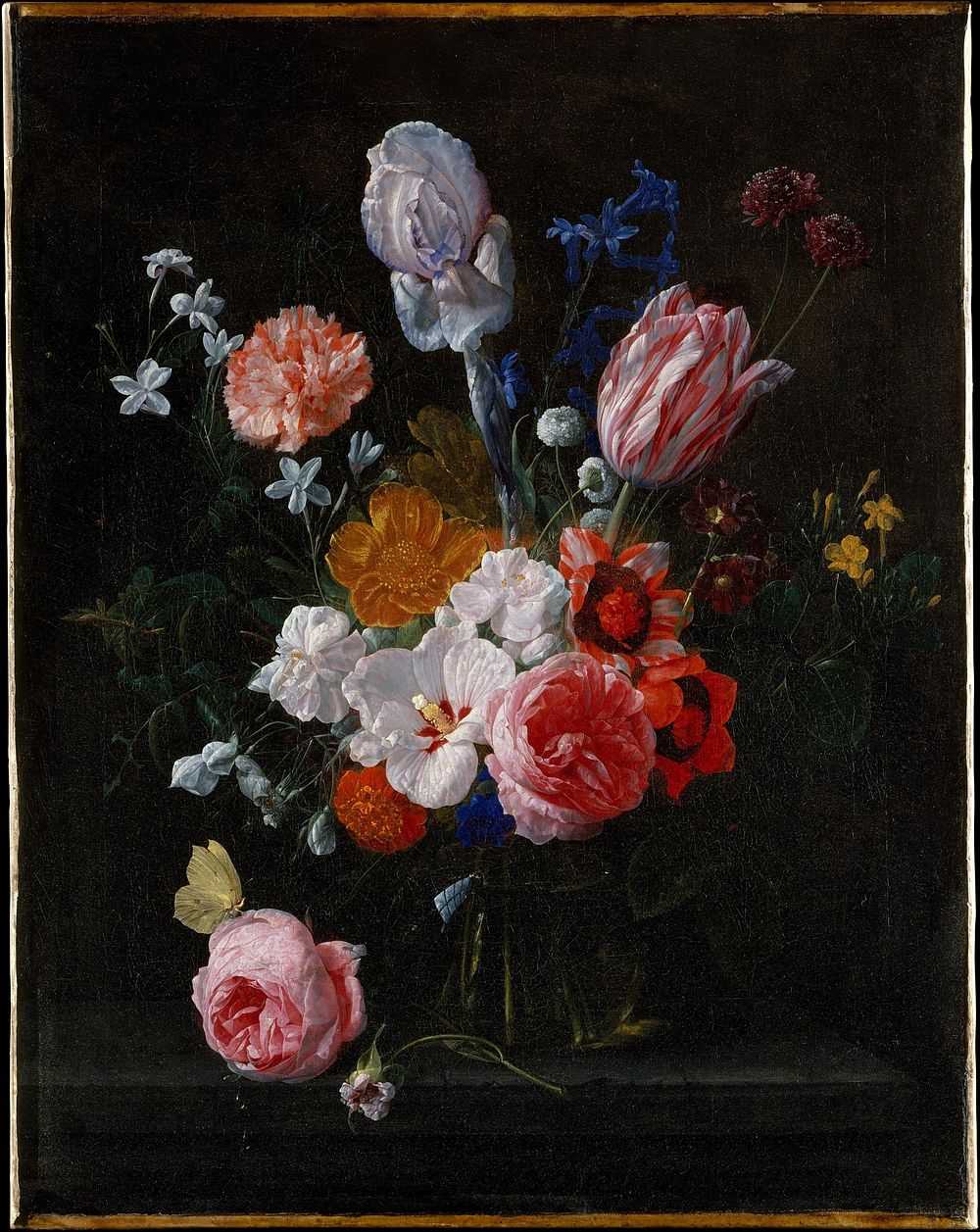 A Bouquet of Flowers in a Crystal Vase. Original public domain image from The MET Museum