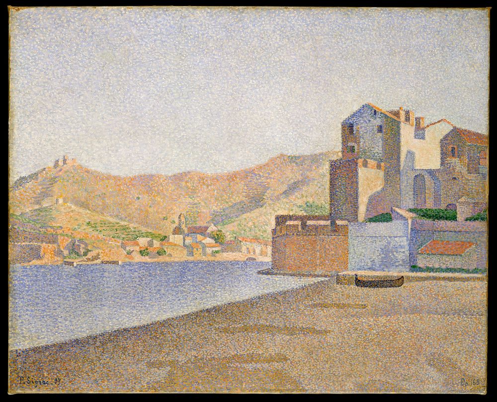 The Town Beach, Collioure, Opus 165 (1887) painting in high resolution by Paul Signac.  
