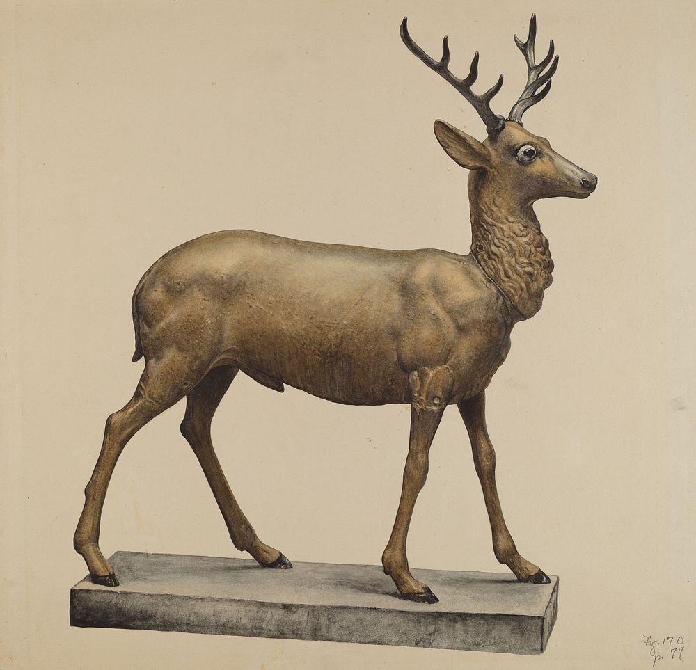 Deer Lawn Figure (ca. 1940) by Elisabeth Fulda.  