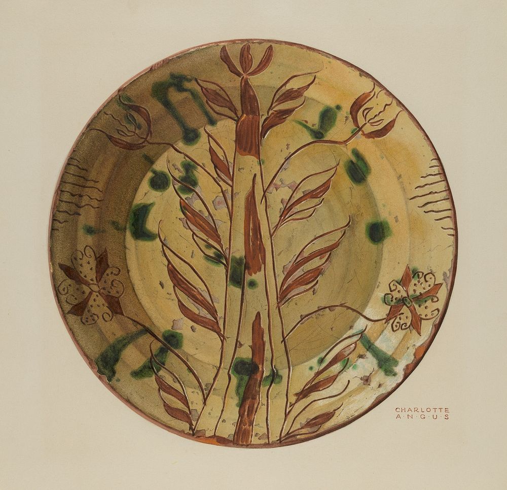 Dish (1935&ndash;1942) by Charlotte Angus.  