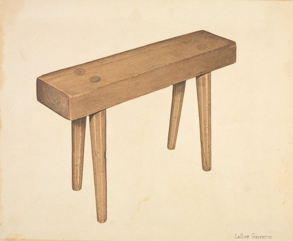 Dough Trough Bench (ca. 1940) by LeRoy Griffith.  
