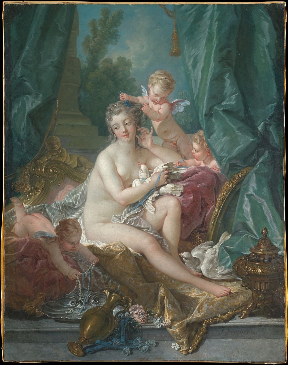 Francois Boucher's The Toilette of Venus (1751) famous painting.  