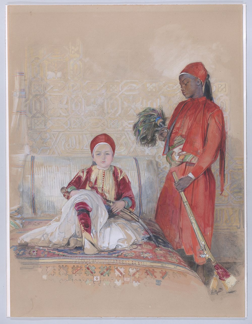 Iskander Bey and His Servantca. (1848) painting in high resolution by John Frederick Lewis.  