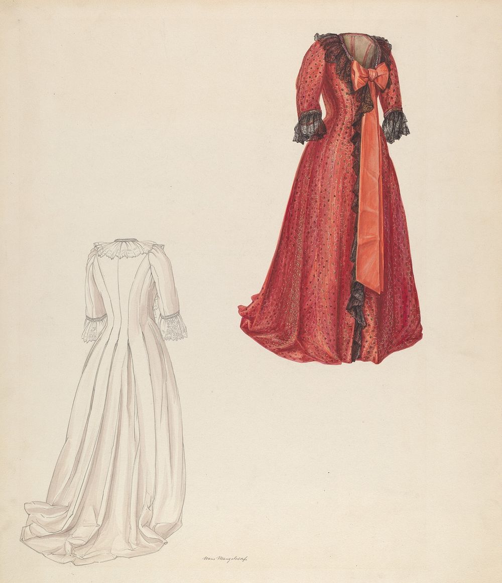 Dress (ca.1938) by Hans Mangelsdorf.  