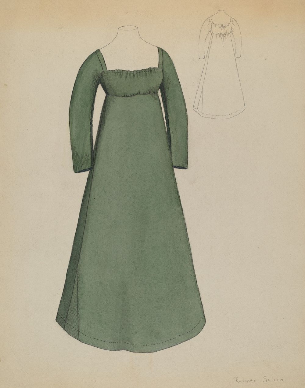 Dress (c. 1936) by Roberta Spicer.  