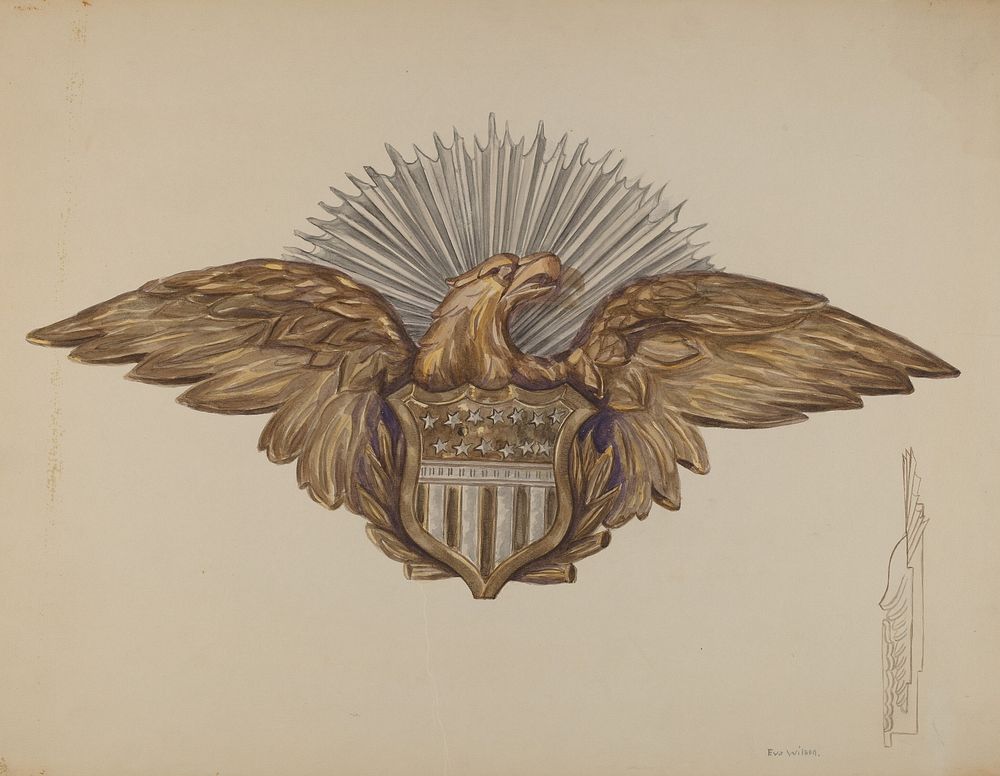 Eagle Emblem (ca.1938) by Eva Wilson.  