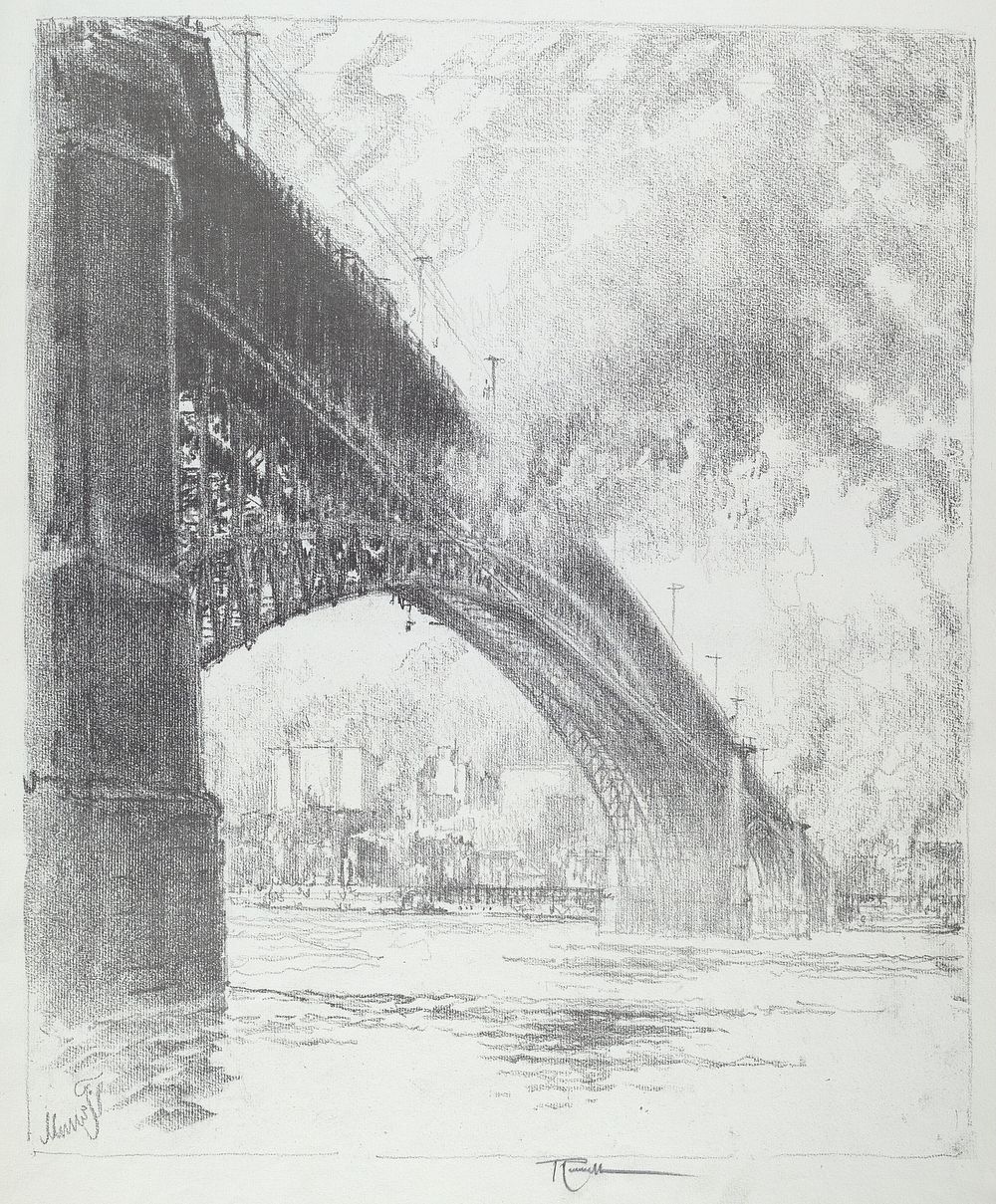 Eads Bridge, St. Louis (1919) by Joseph Pennell.  