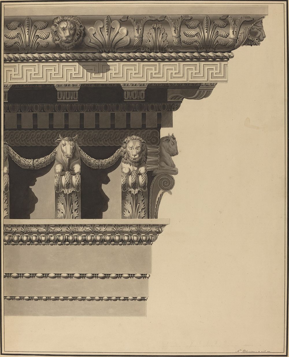 Entablature, 1822 by Auguste Delacouture.  