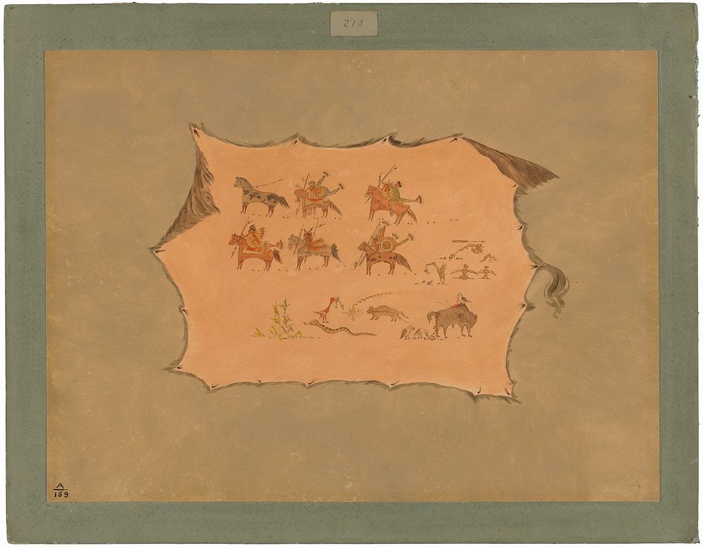 Facsimile of a Pawnee Doctor's Robe (1861-1869) painting in high resolution by George Catlin.  