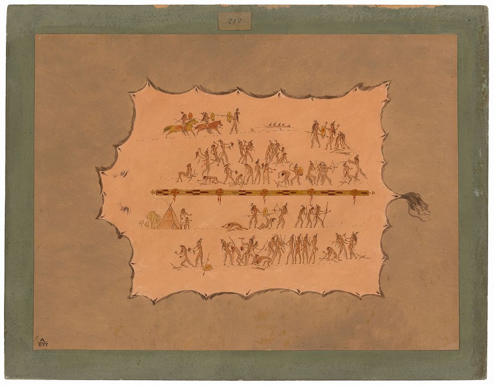 Facsimile of a Sioux Robe (1861-1869) painting in high resolution by George Catlin.  