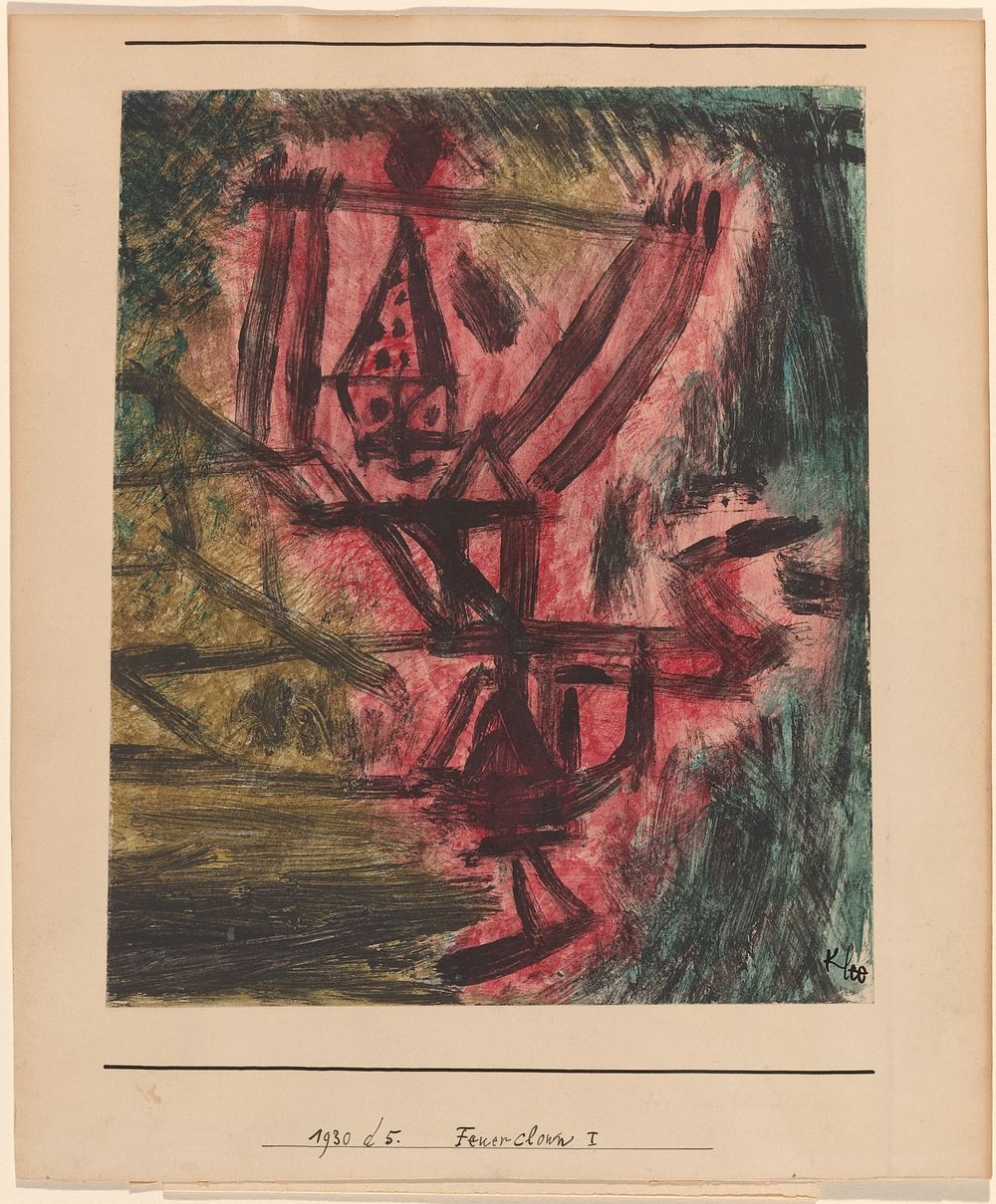 Paul Klee's Feuer Clown I (Fire Clown), (1921) 