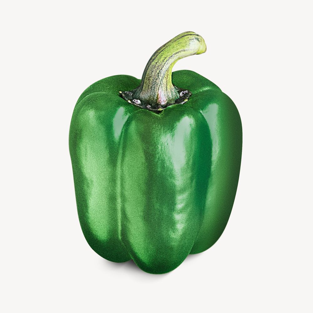 Green bell pepper collage element psd